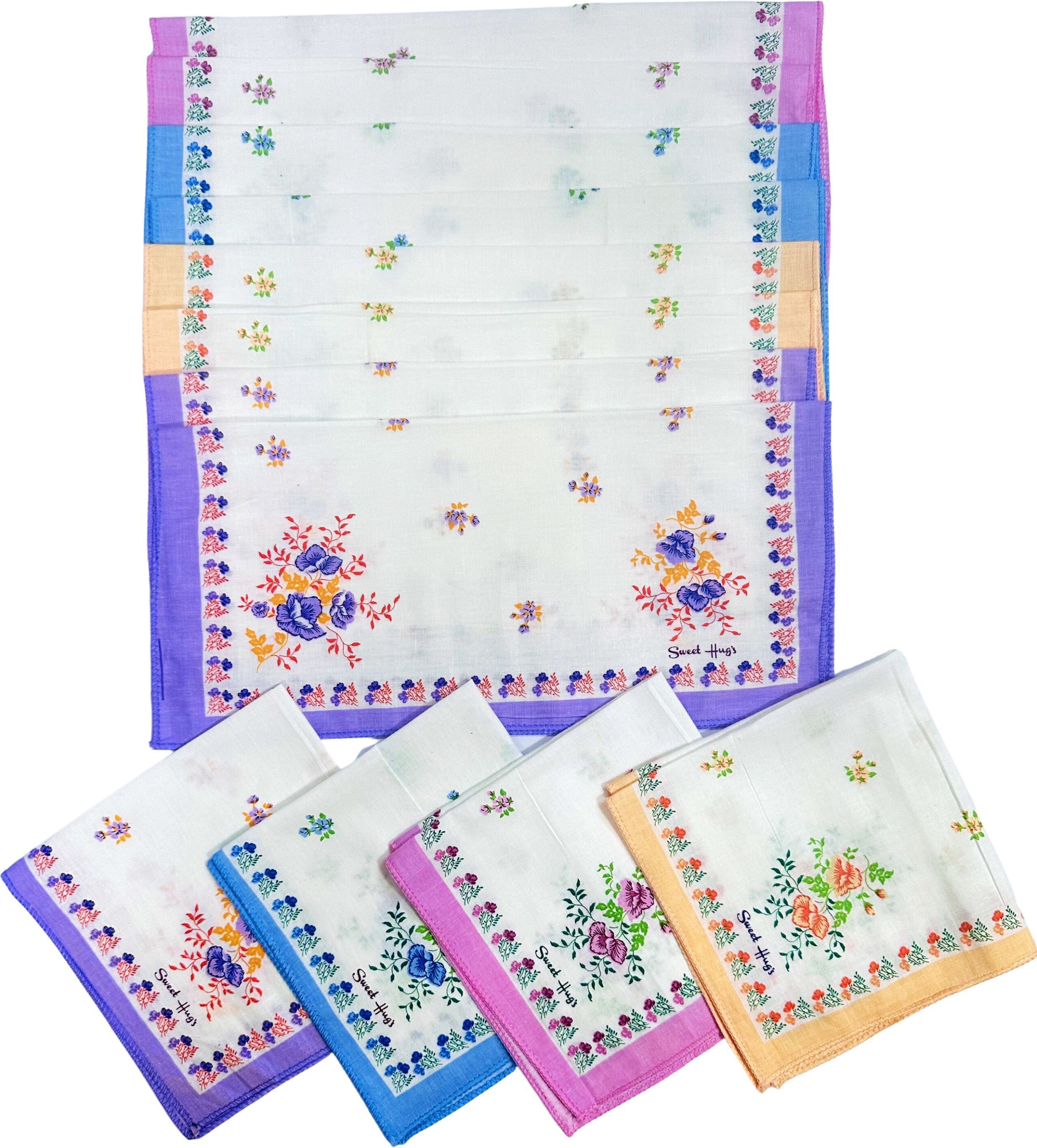 HouseOfCommon Premium Cotton Handkerchief 11*11 – Soft Prints for Women/Girl/Design Will Vary ["Multicolor"] Handkerchief-image-43