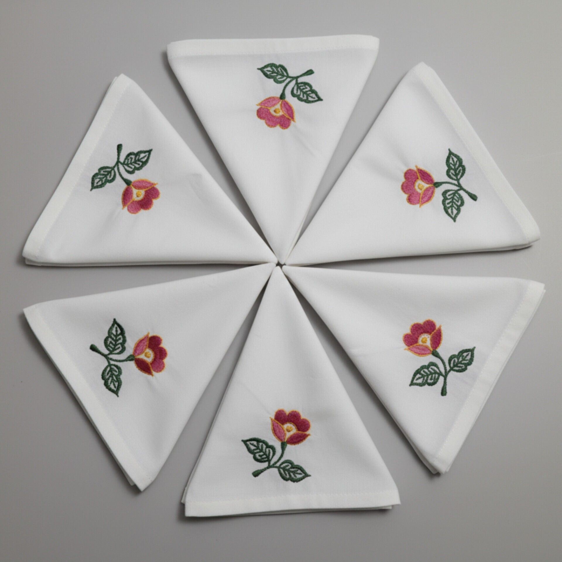 Arsha Chikankari Cotton Embroidered Handkerchief for Men & Women ["White (Rose)"] Handkerchief-picture-12