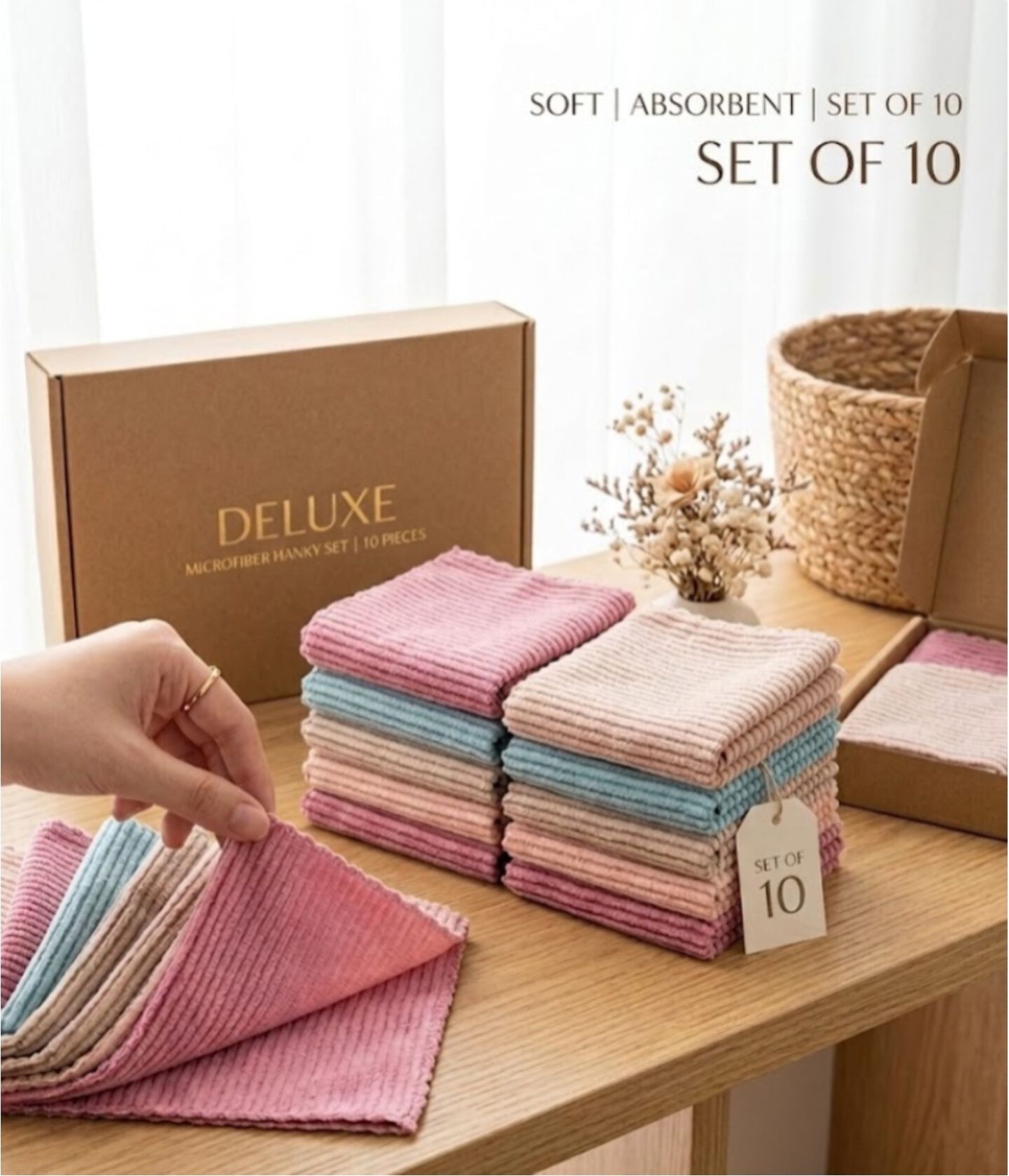 SWATI ENTERPRISE Hanky Set (10-Piece) | Face Towels & Cleaning Cloth | Multi-Color Pocket Handkys ["Multicolor"] Handkerchief-picture-47