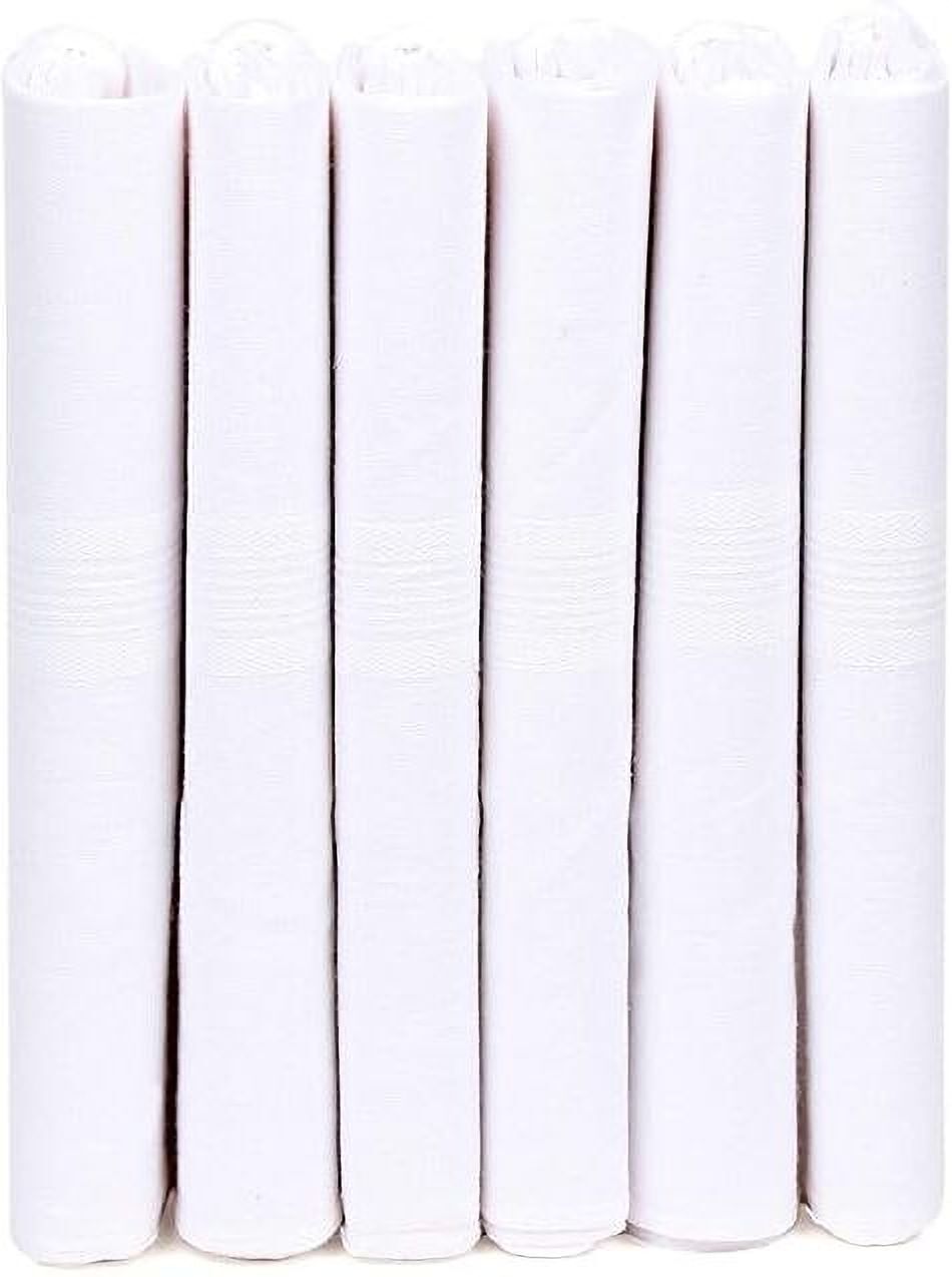 DIVYSIMAR white cotton handkerchief (pack of 6) for men ["White"] Handkerchief-picture-15