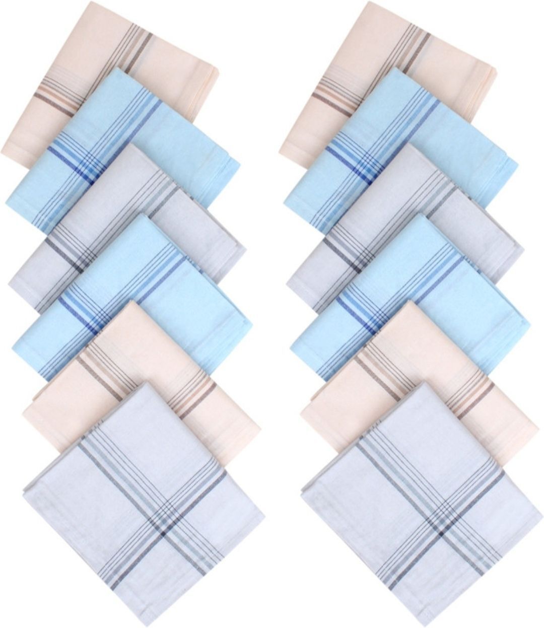 CoreSoft WHITE BORDER 100% COTTON HANDKERCHIEF ["Multicolor"] Handkerchief-image-15