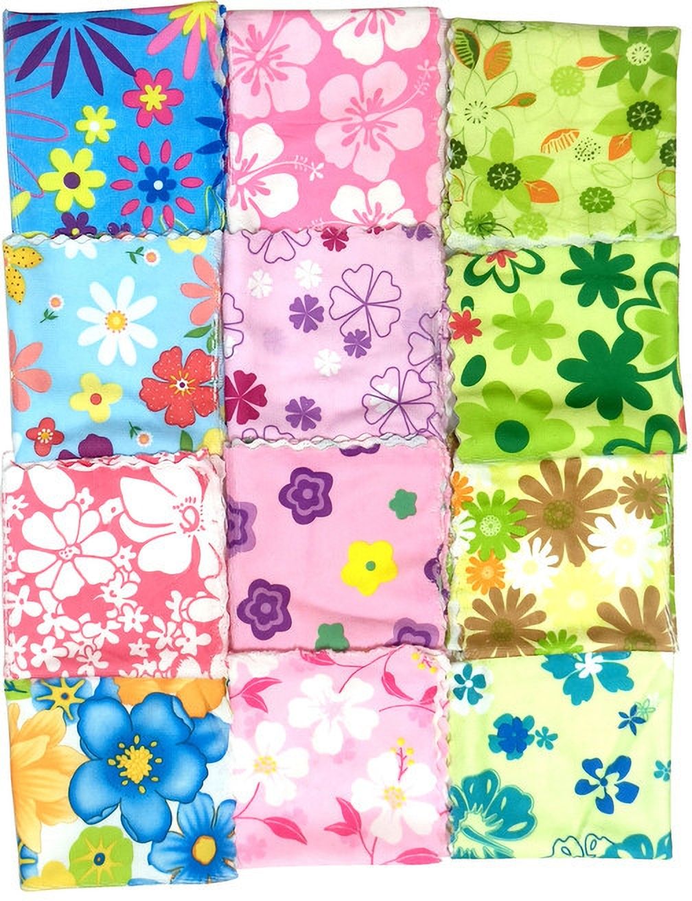 MIKONIKO napkin Handkerchief for Womens/Baby/Girls,Daily Use Multicolored Set of 12 ["Multicolor"] Handkerchief-image-39