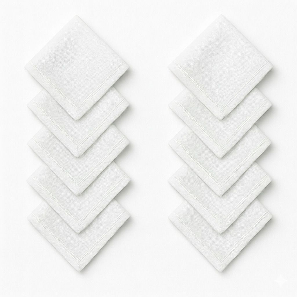 Cotton Square Premium White Cotton Handkerchief (XXL) for men ["White"] Handkerchief-image-20