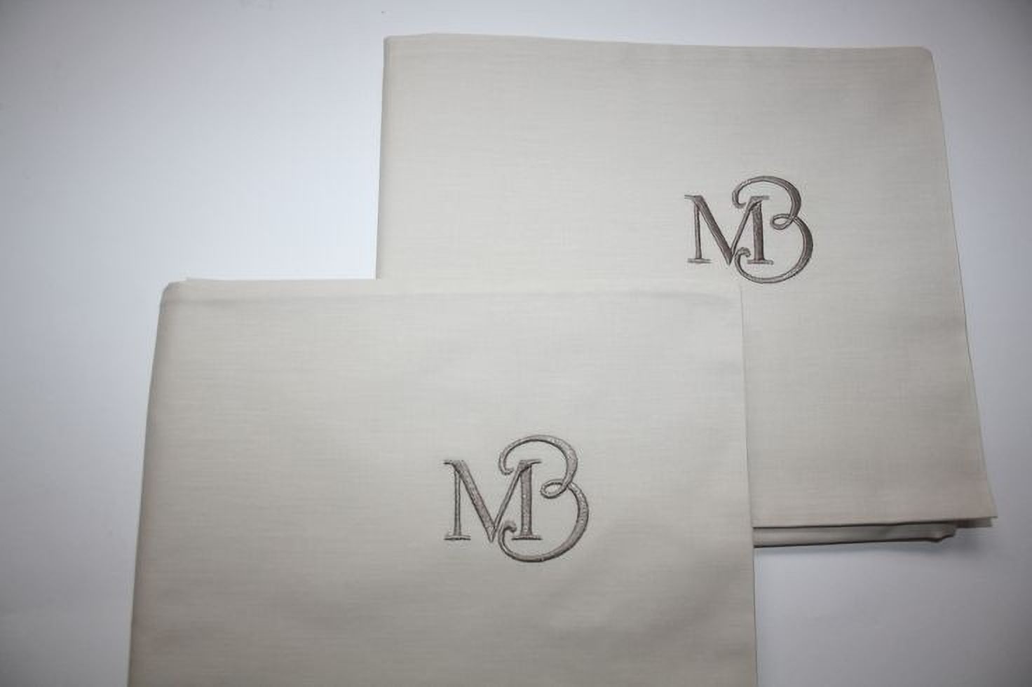 Shree adodhya Monogrammed Cotton Handkerchiefs, Set of 2 ["White"] Handkerchief-image-6
