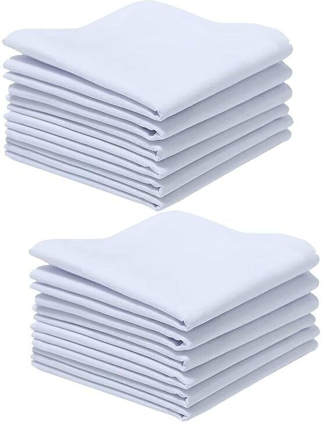 AkiN Men's Pure Cotton Handkerchief Set White Solid Plain Design Hanky for Daily Use ["White"] Handkerchief-picture-22