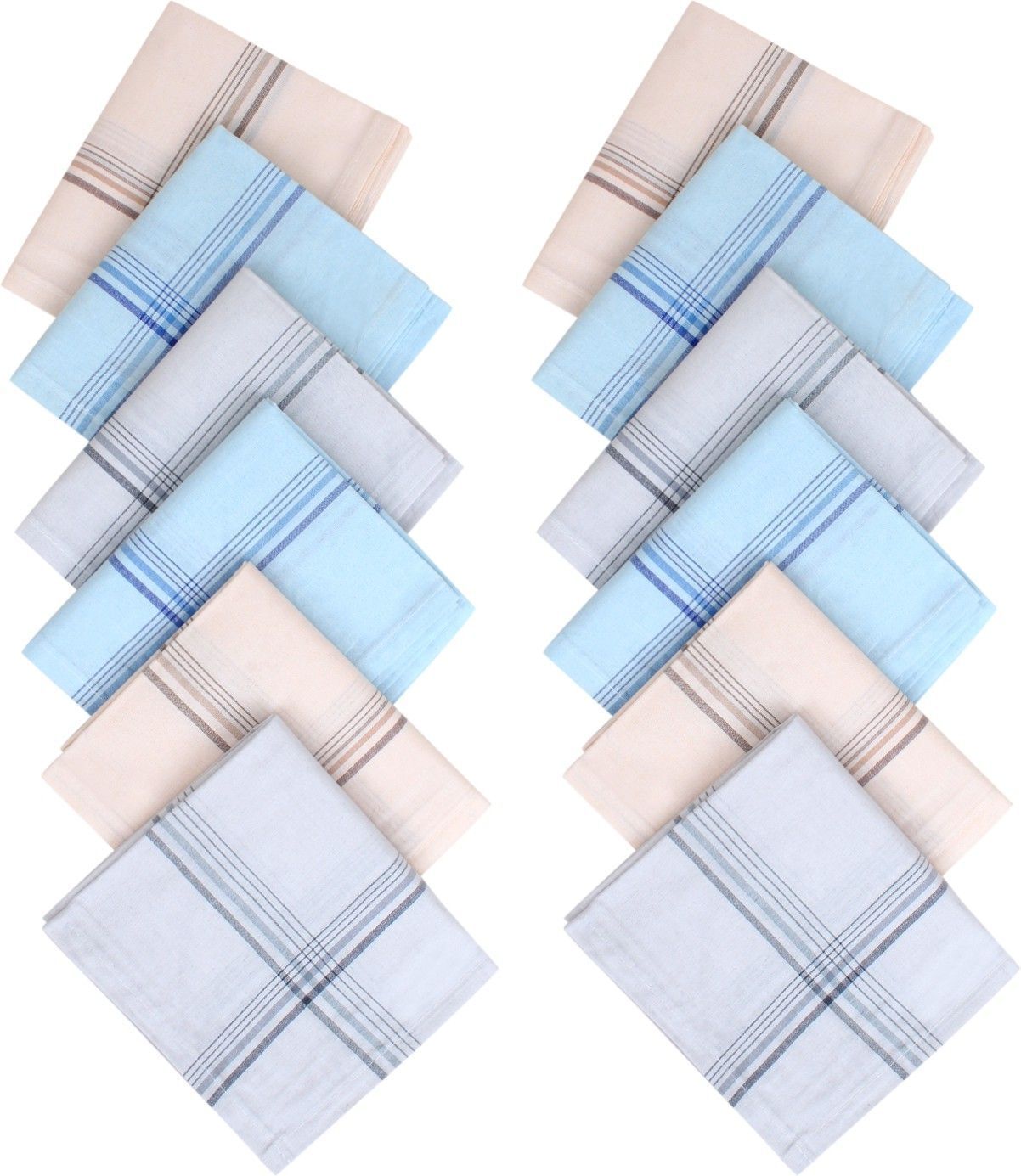 UQCKON HAKCH-RAJA WHITE BORDER 100% COTTON HANDKERCHIEF ["color"] Handkerchief-image-33