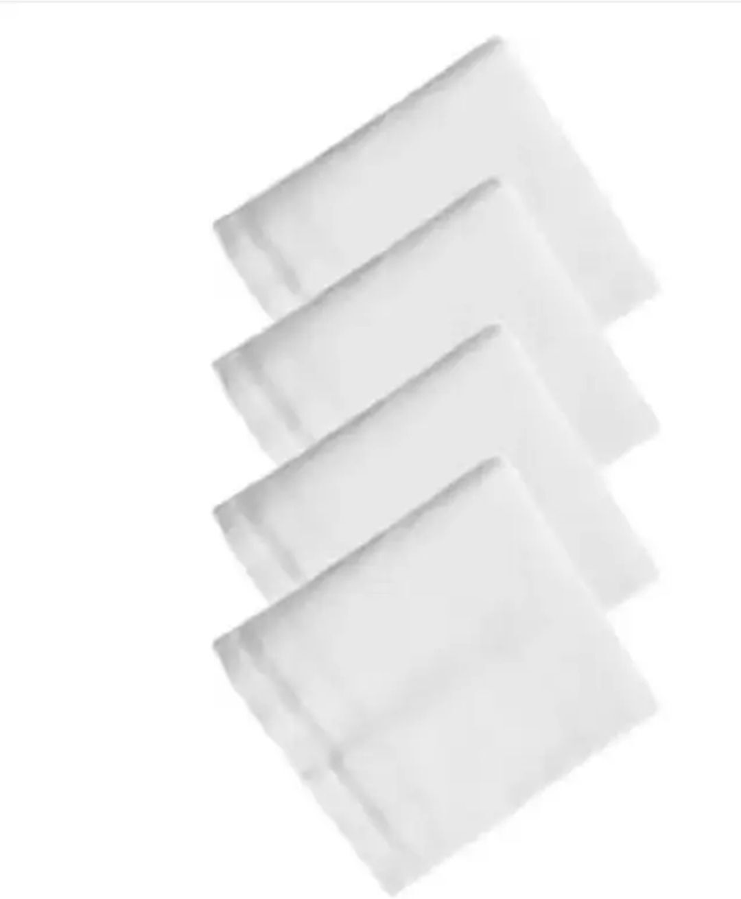 CoreSoft COTTON PURE WHITE HANKIES["White"] Handkerchief ["White"] Handkerchief-image-1