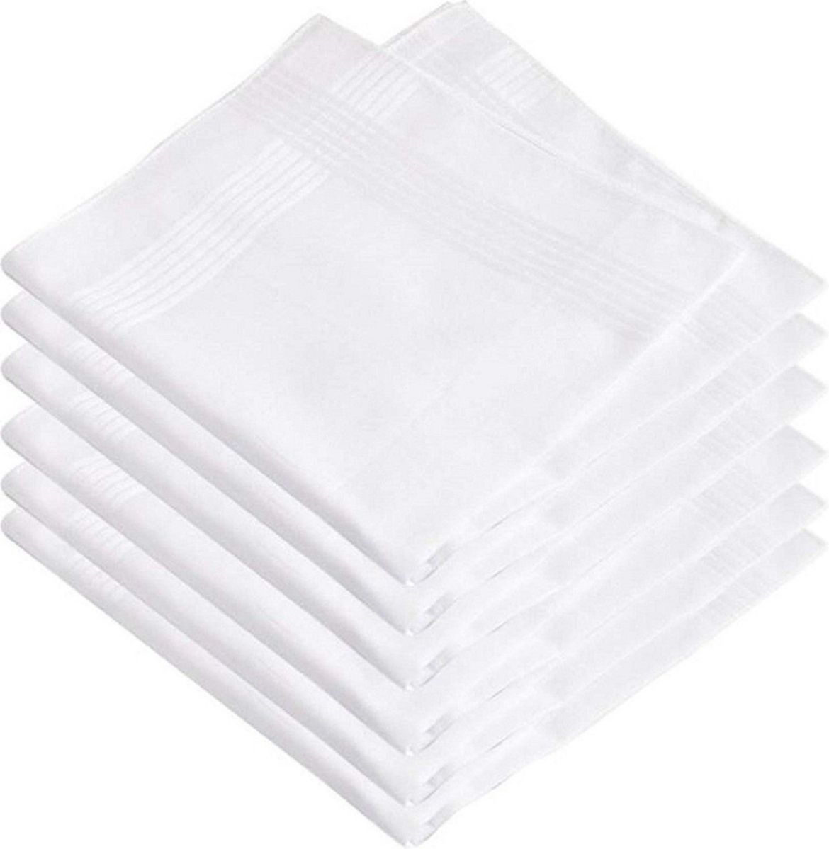 riseabove Cotton 6 Piece Men's Handkerchief Set - White ["White"] Handkerchief-image-5