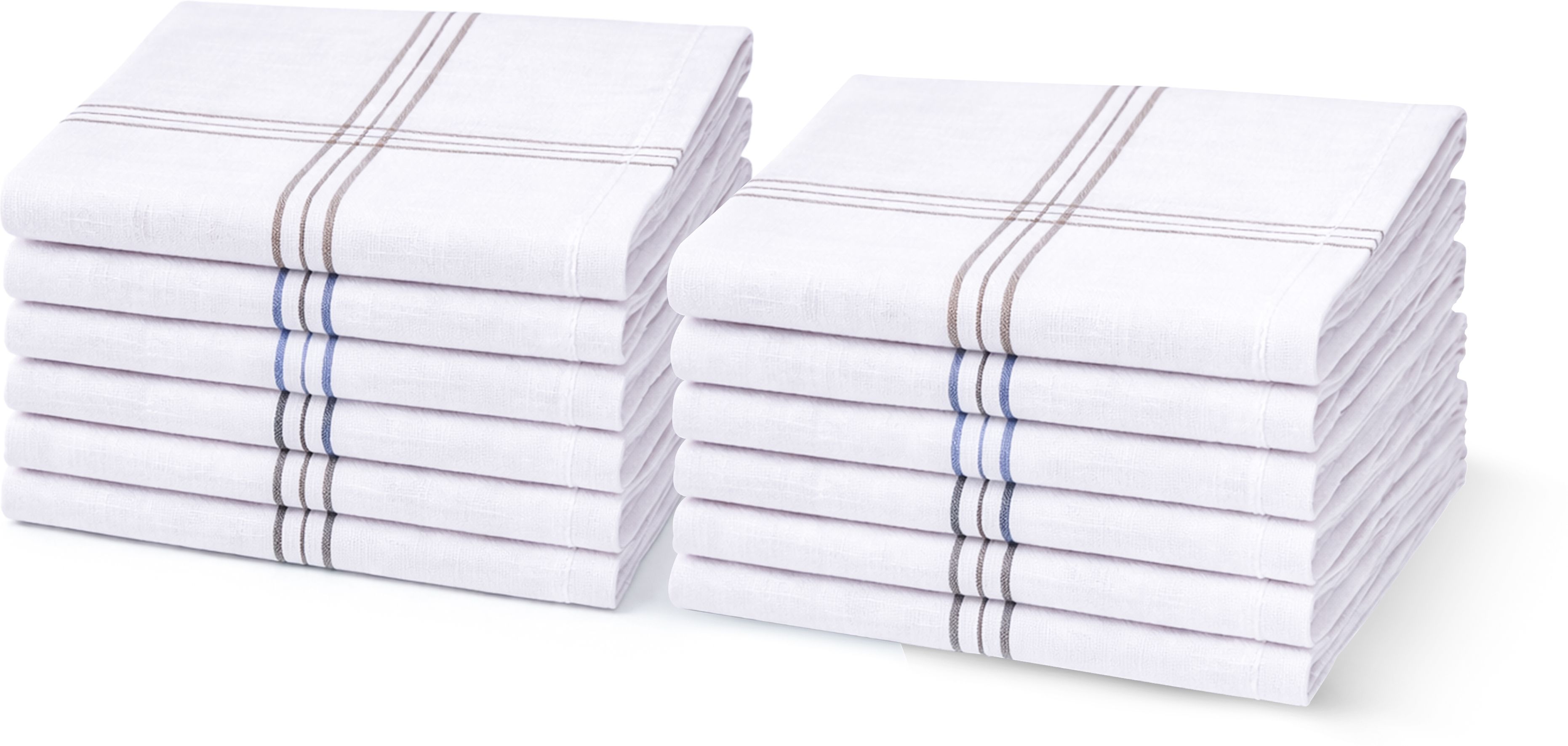 ASIX Cotton Hanky for Men's 48x48 cm, Skin-Friendly Daily Use ["White"] Handkerchief-picture-12