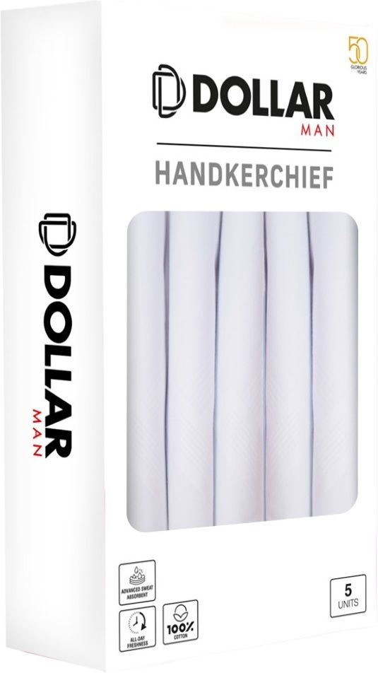 Dollar Cotton Handkerchiefs Hanky for Men - White Striped In Pack of 5 ["White"] Handkerchief-picture-16