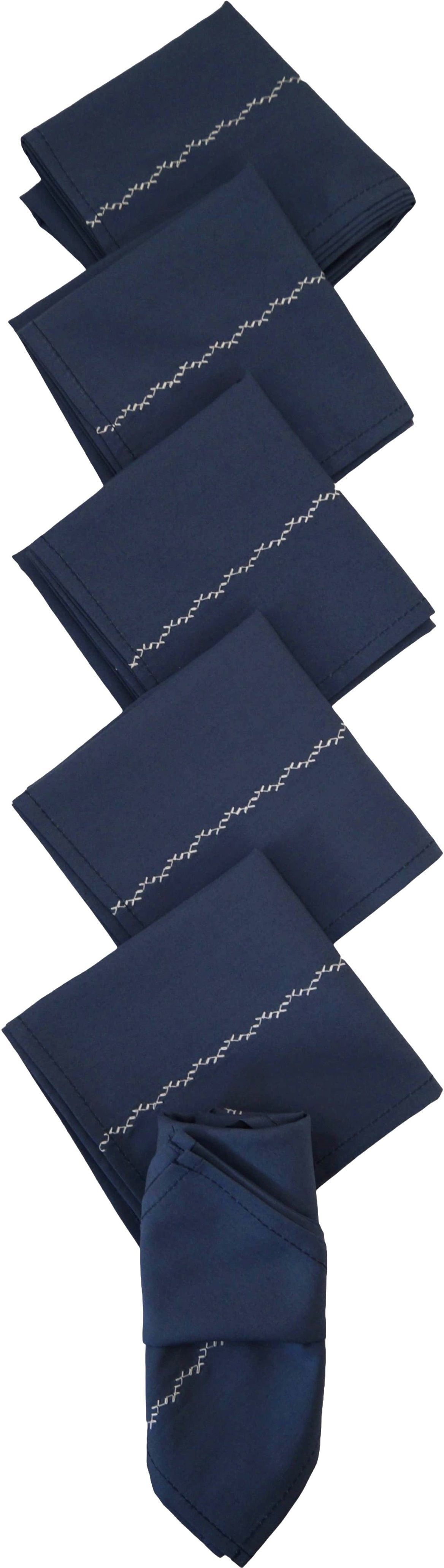 Vissage Pack of 6 Designer Handkerchiefs (Men) Cotton: Dark Blue ["Dark Blue"] Handkerchief-picture-27