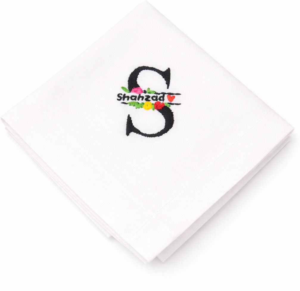 holy haven Personalized Embroidered Handkerchief with Initial “A” ["White"] Handkerchief-image-25