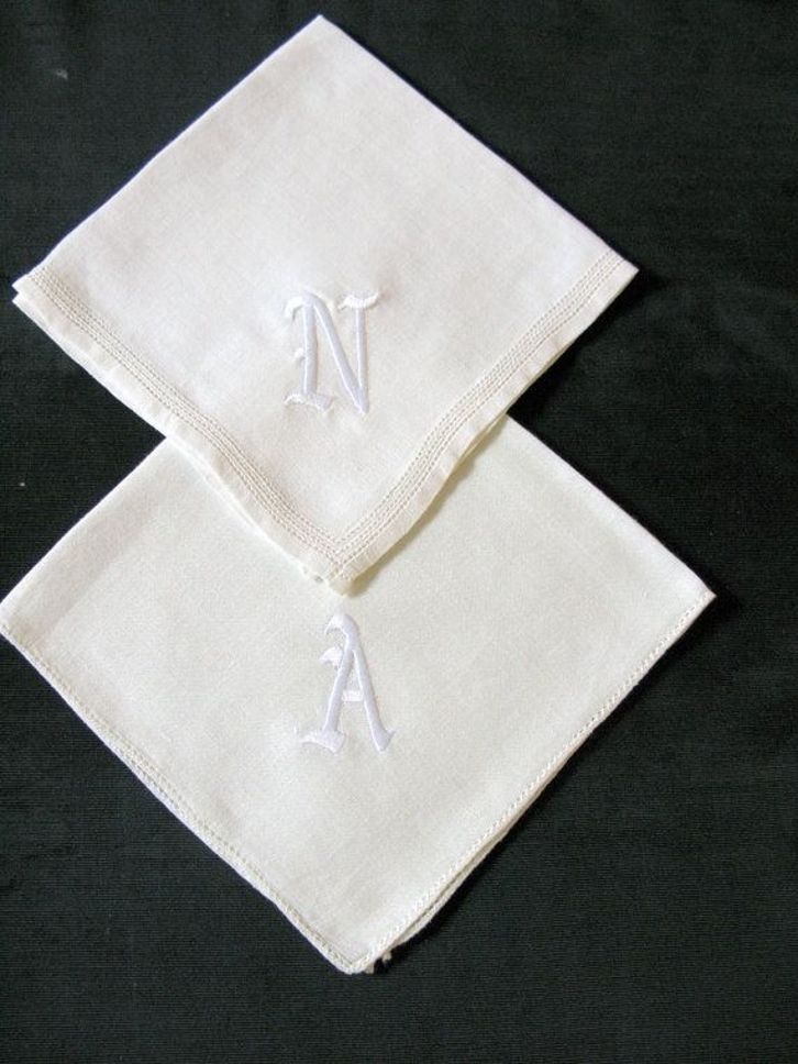 Shree adodhya Embroidery handkerchief letter N A ["White"] Handkerchief-image-41