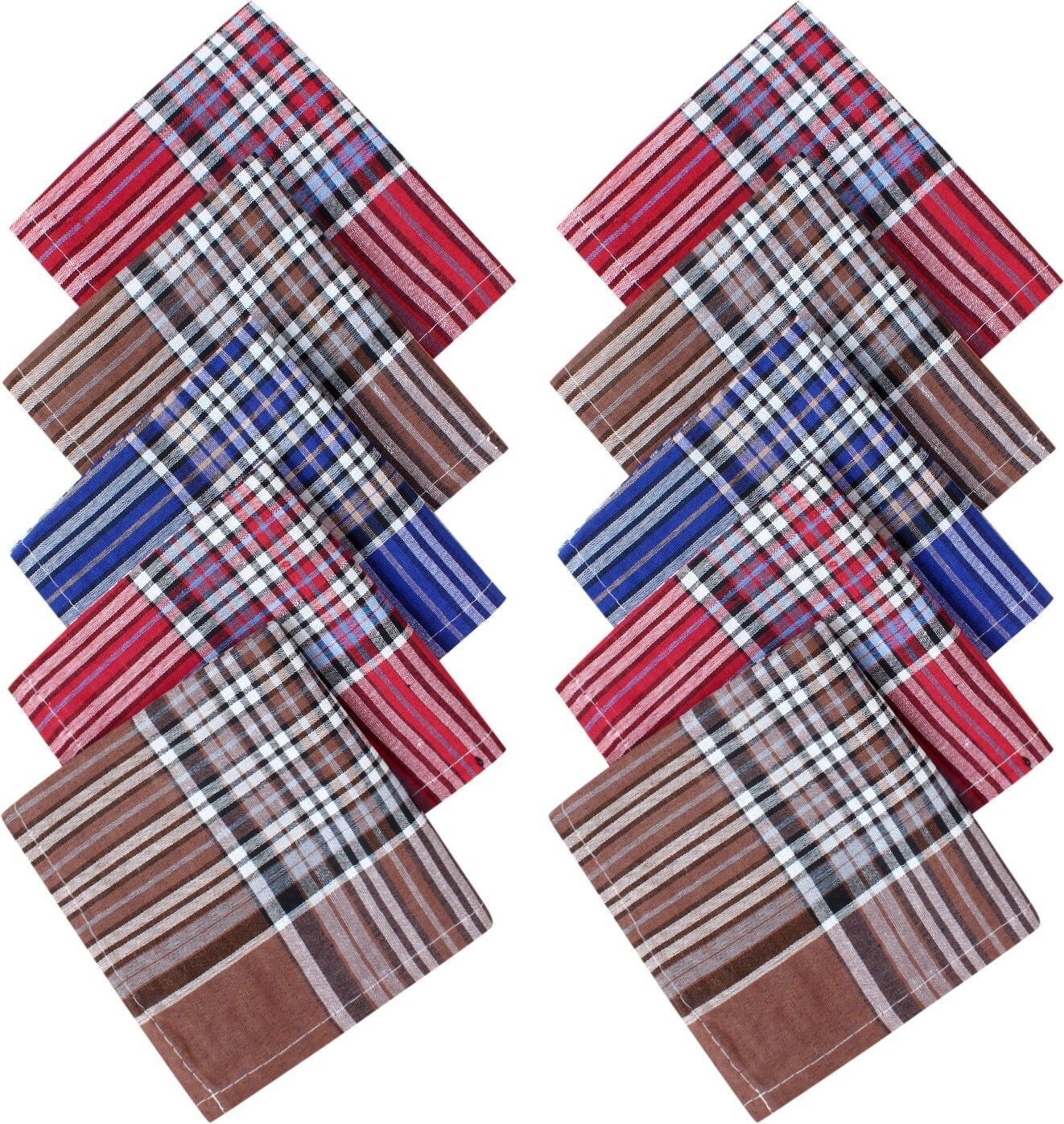 DIVYSIMAR 100% Cotton Premium Collection Dark Hanky For Men Striped 22x22 King Size ["Multicolor","Dark"] Handkerchief-picture-21