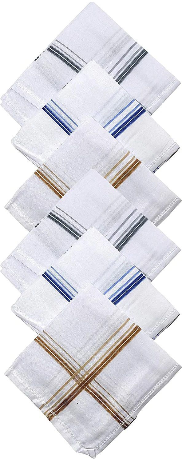 DIVYSIMAR 100% Premium Cotton Men Hanky Free Size ["White"] Handkerchief-picture-48