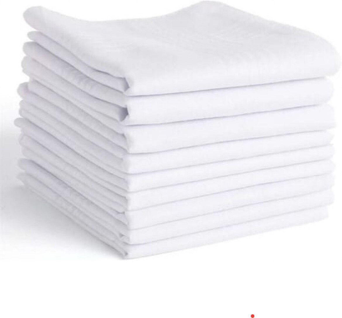 CoreSoft premium quality white cotton handkerchief (hanky) pack of 6 ["White"] Handkerchief-picture-11
