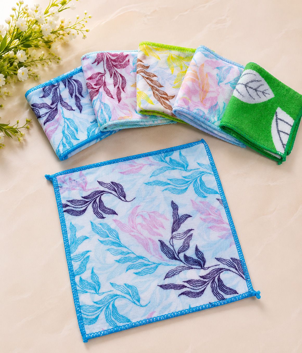 AASH Women’s Soft Fabric Handkerchief Combo Pack | Assorted Floral Designs (6 pcs) ["Multicolor"] Handkerchief-image-49