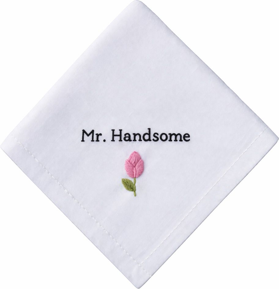 CHHAVIKA Premium Customised Cotton Handkerchief with tulip flower to gift ["White"] Handkerchief-picture-28
