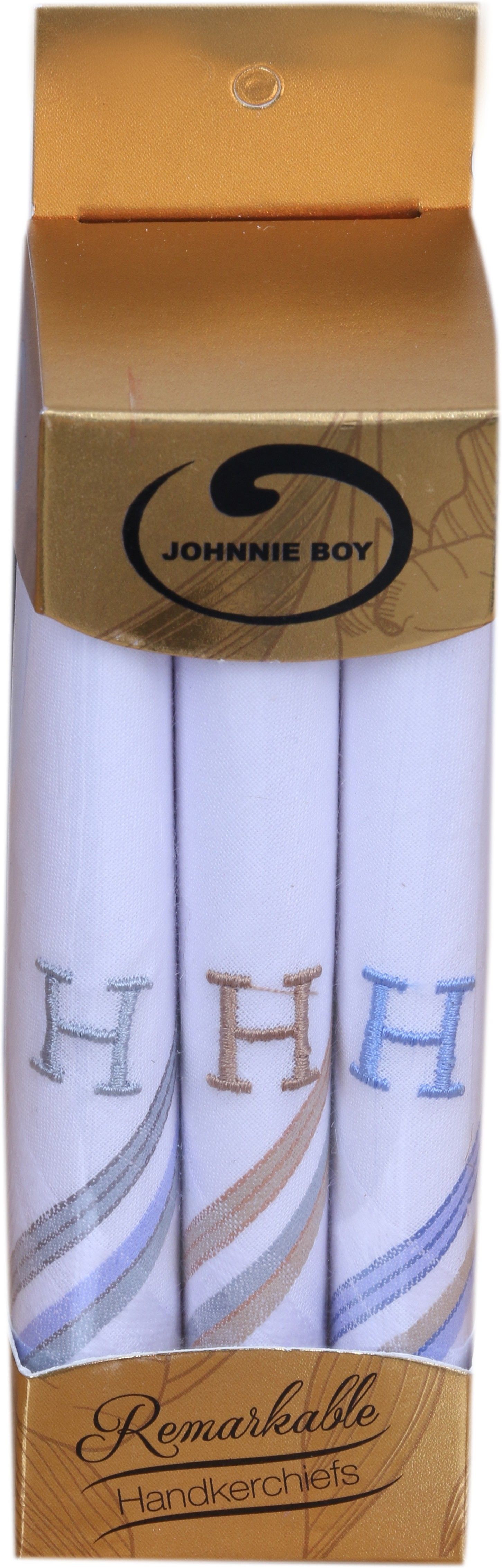 Johnnie Boy handkerchief set for men cotton hanky for men embroidery with initials "H" ["White"] Handkerchief-image-39