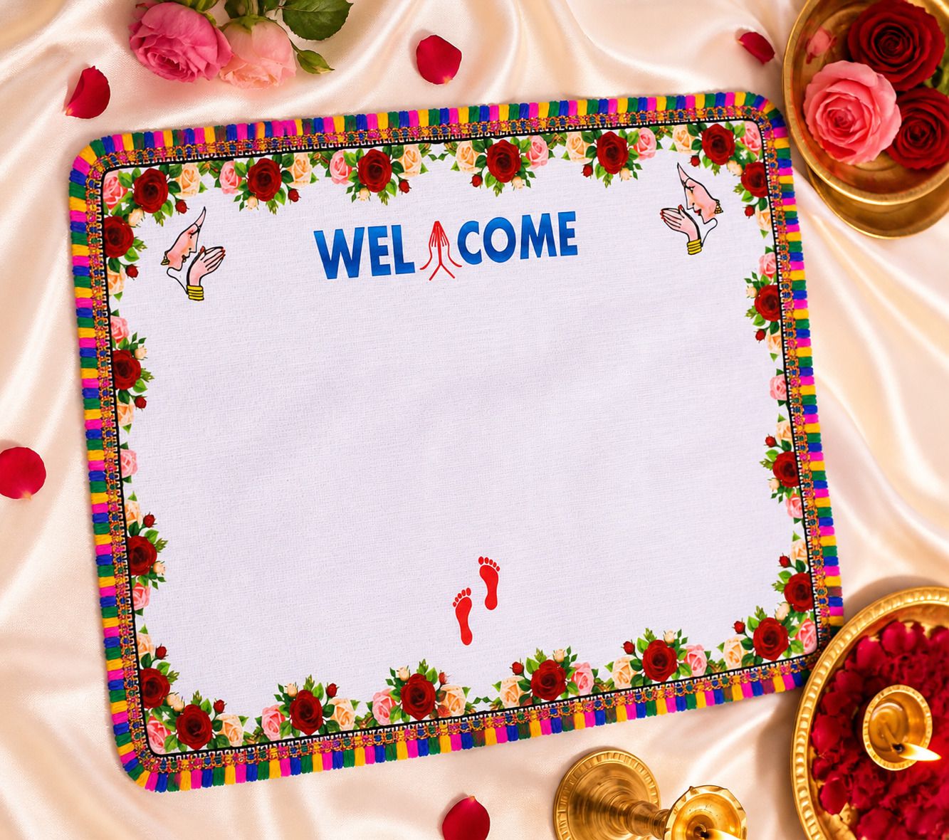 Niyam Premium Cotton Kanku Pagla Rumal for Griha Pravesh & Bridal Entry ["Multicolor"] Handkerchief-picture-18