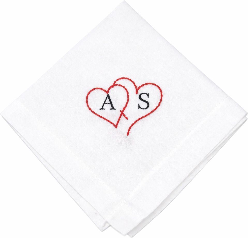 holy haven Personalized Couple heart Initials Embroidered Handkerchief Cotton Hanky ["White"] Handkerchief-image-35