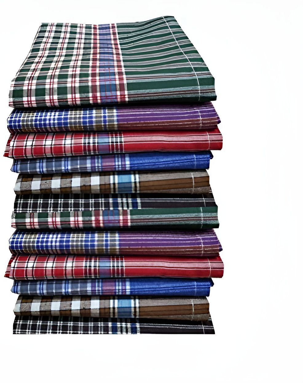 UQCKON HAKCH-100% Cotton Premium Collection Dark Hanky For Men Striped 22x22 King Size ["Multicolor","Dark"] Handkerchief-picture-44