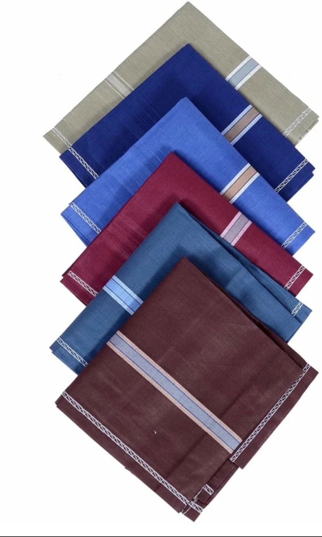 CoreSoft Men's Cotton Striped King Size Formal Handkerchiefs ["Multicolor"] Handkerchief-picture-35