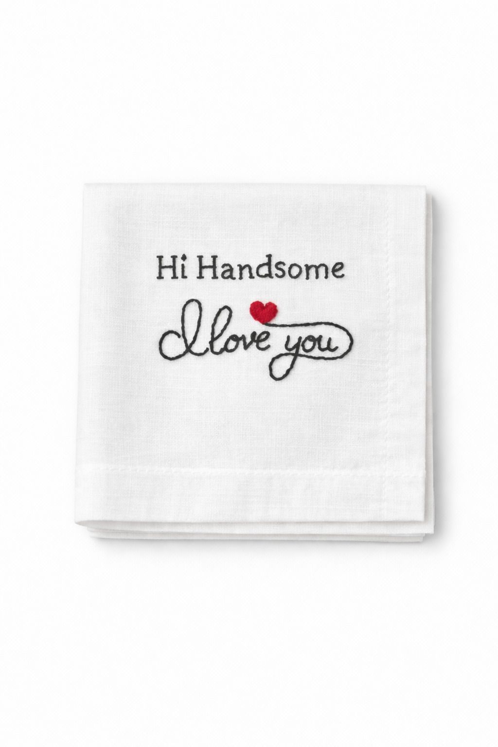 holy haven Embroidered White Cotton Handkerchief for Boyfriend | Romantic Gift for Him ["White"] Handkerchief-image-48