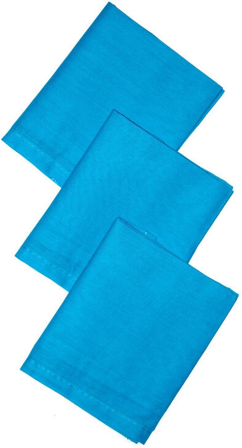 MIKONIKO Cotton Solid Handkerchief for Men and Boys 3 Pack Sky Blue ["Sky Blue"] Handkerchief-image-4