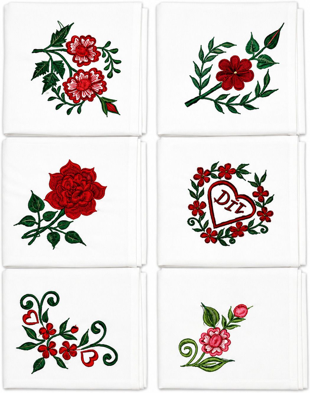 DR Neha Enterprises Premium Embroidered Handkerchief Set ["White"] Handkerchief-image-38