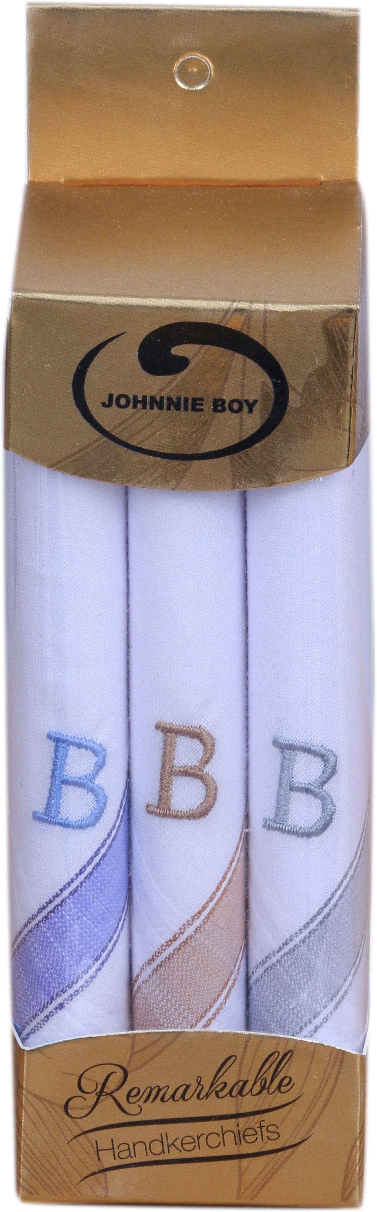 Johnnie Boy handkerchief set for men cotton hanky for men embroidery with initials "B" ["White"] Handkerchief-picture-16