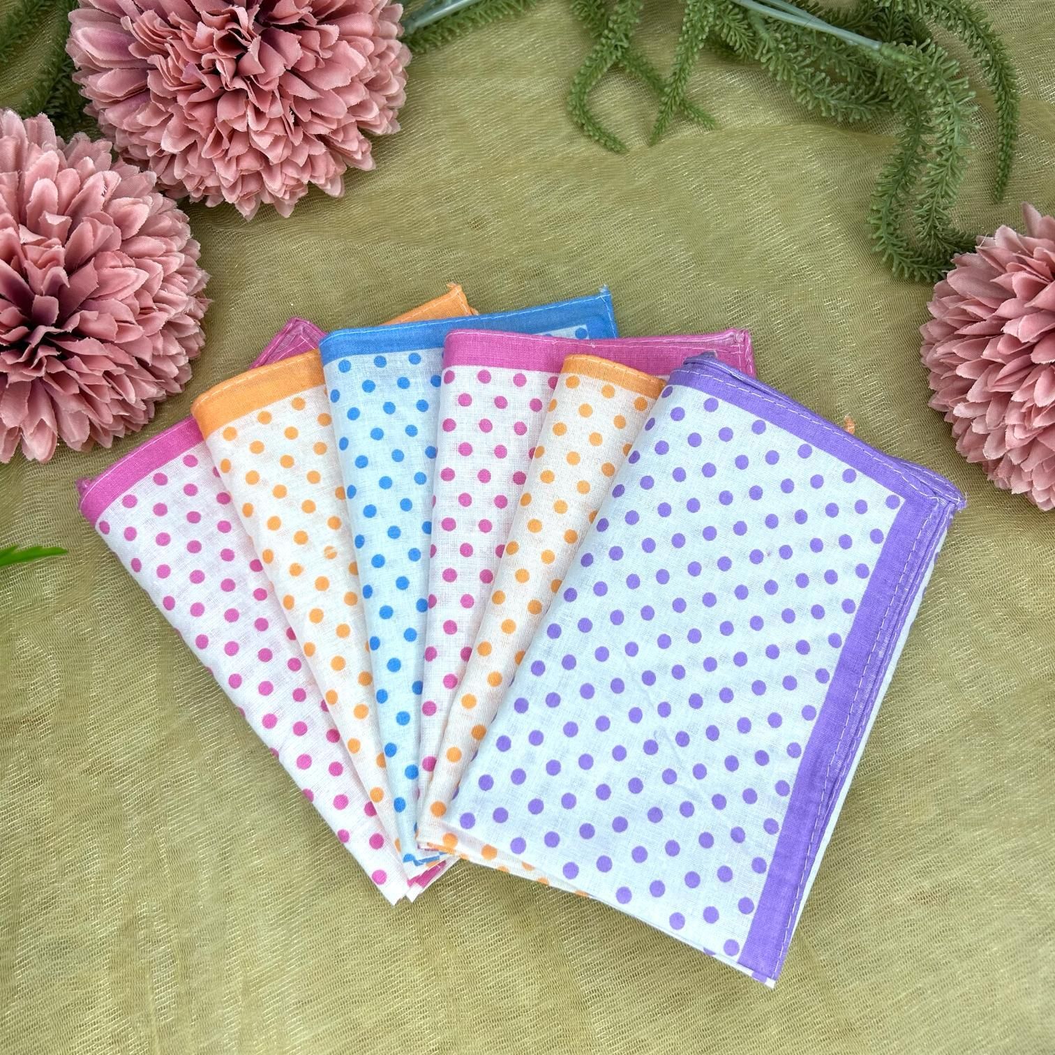 Gold Coin Stylo Pack of 6 Women's 100% Cotton ["Multicolor"] Handkerchief ["Multicolor"] Handkerchief-picture-23