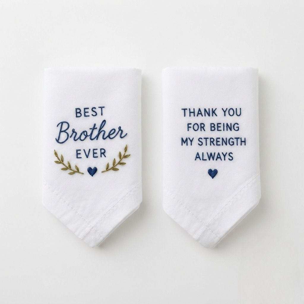 holy haven Best Brother Embroidered Cotton Handkerchief Gift Set ["White"] Handkerchief-image-5