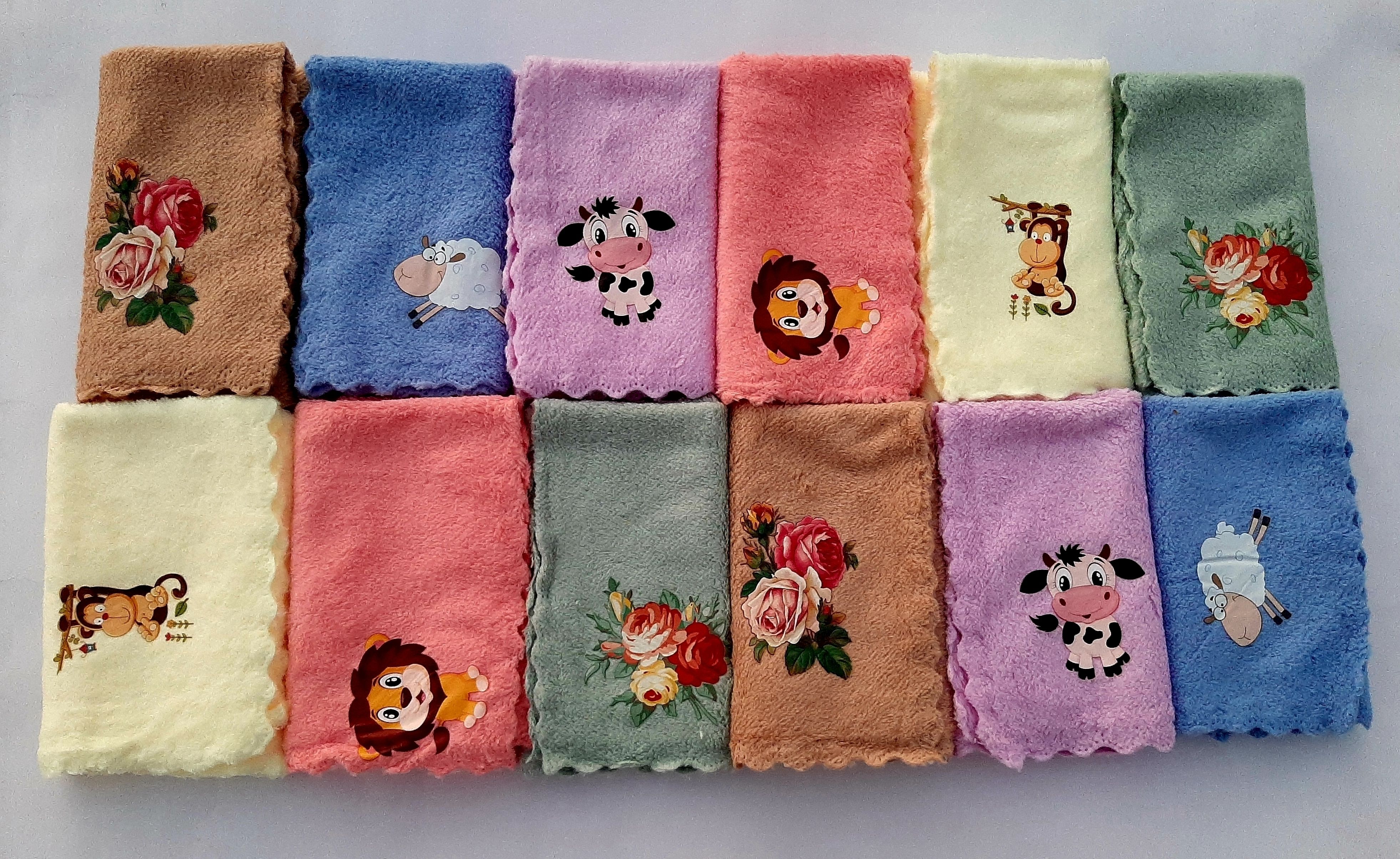 RNK Kids Microfiber super soft fabric face & wash towel. ["Multicolor"] Handkerchief-image-4