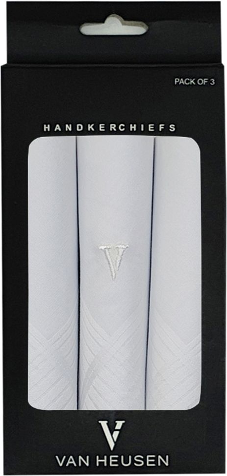 Van Heusen Mens Cotton Handkerchief ["White"] Handkerchief