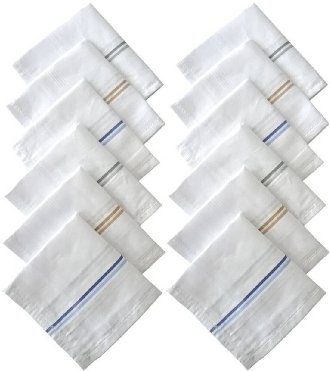 DIVYSIMAR Men's 100% Cotton Striped (XXL) ["White"] Handkerchief-picture-10