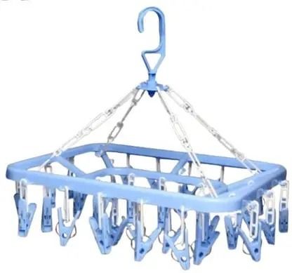 32 Clips Square Clothes Drying Stand & Hanger Silver Plastic Dress Hanger For Dress-image-29