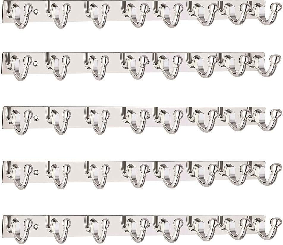 urim Shape 8 Pin Hook Stainless Steel Bathroom Cloth Hooks / Hanger Hook Rail 8 image 1