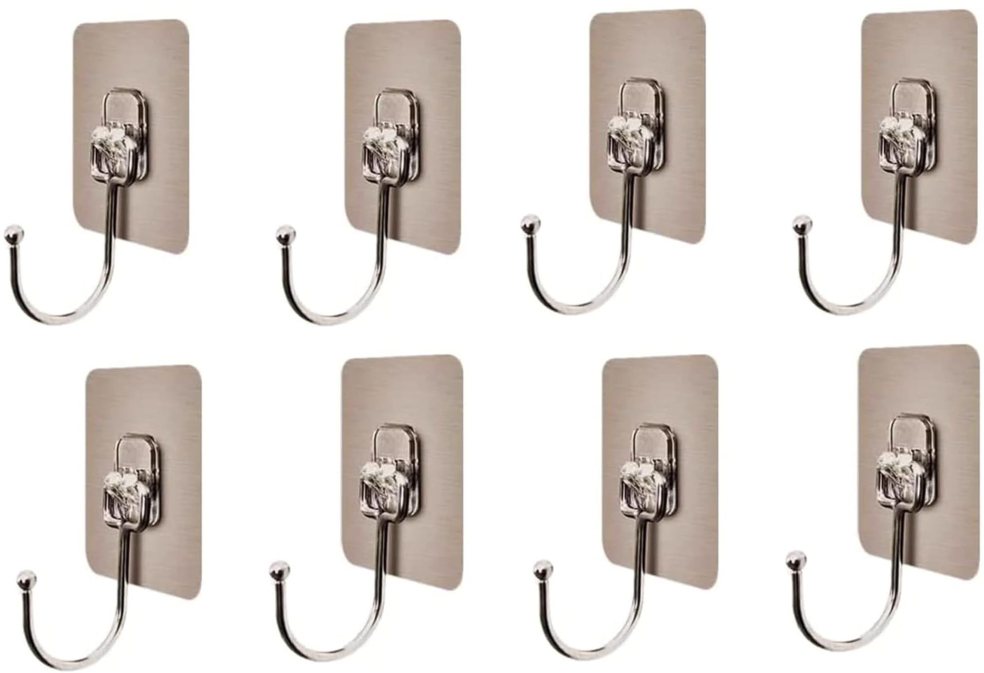 8PC Adhesive Heavy Duty Sticky Stainless Steel Hooks,Hanging Capacity 10KG Max Door Hanger-image-32