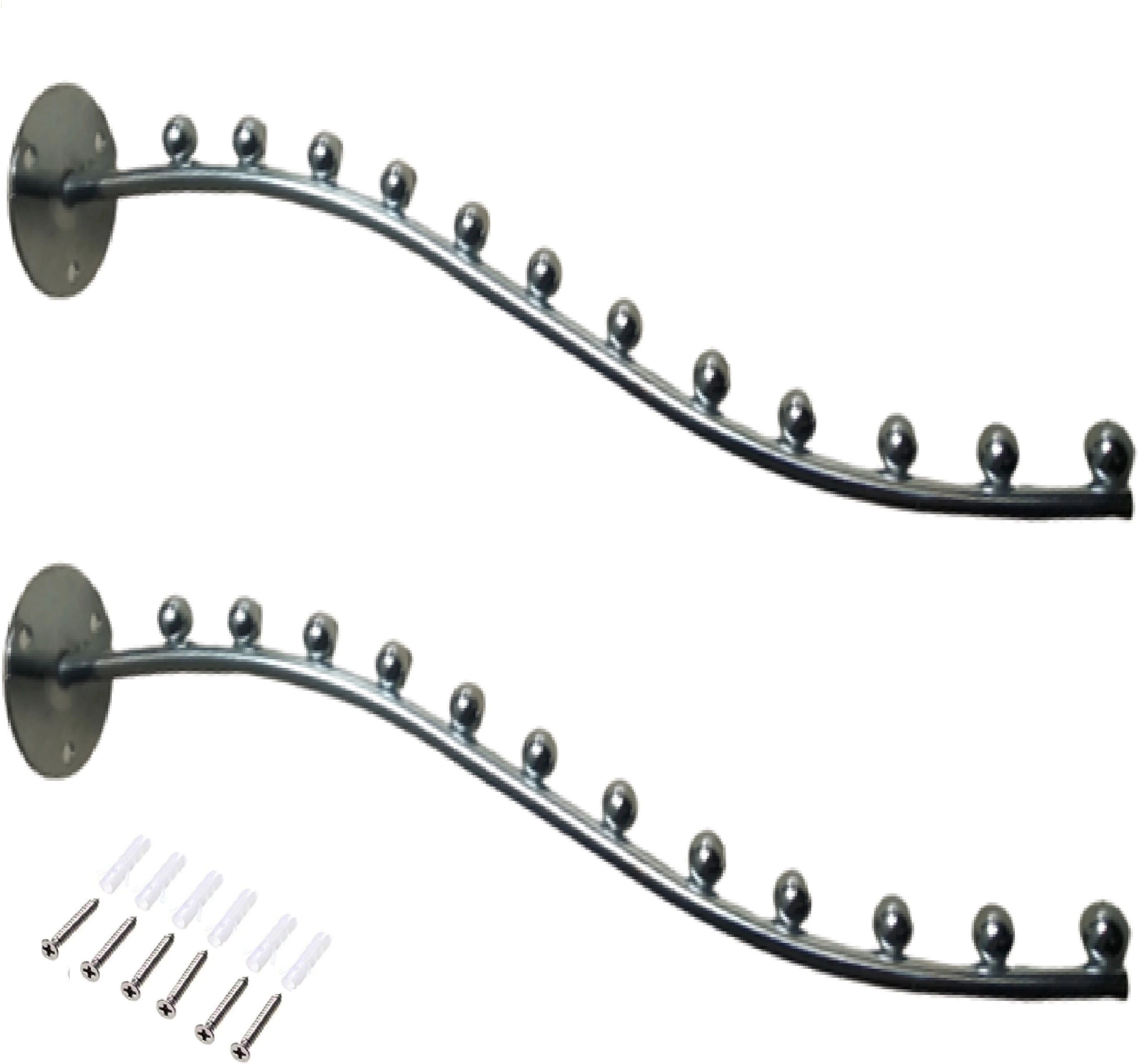 12-pin Wall Drope Shop Showroom Display Hook Rail bar for Clothes Kitchen Steel Dress Pack of 2 Hangers For Dress-image-15
