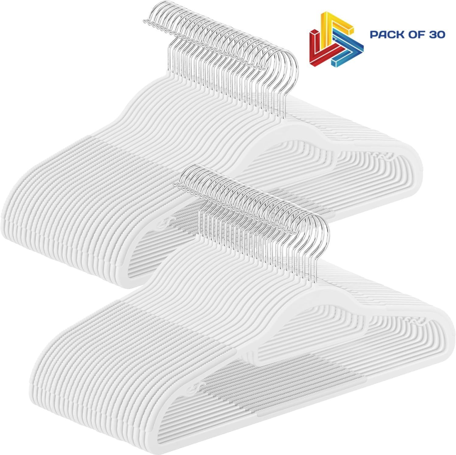 liger blinds Plastic Hangers Heavy Duty Clothes Hangers with Non-Slip Pads Clothes Hanger Plastic Shirt Pack of 30 Hangers For Shirt-picture-28