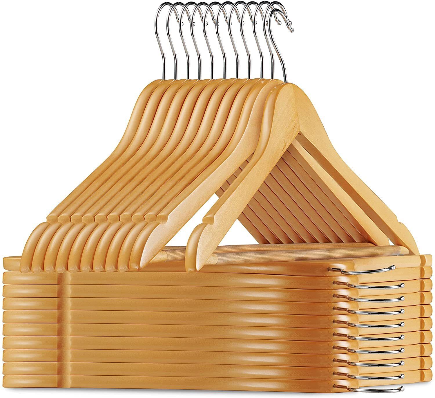 Hanger Beige Pack of 4 Wooden Dress Pack of 4 Hangers For Dress-image-0