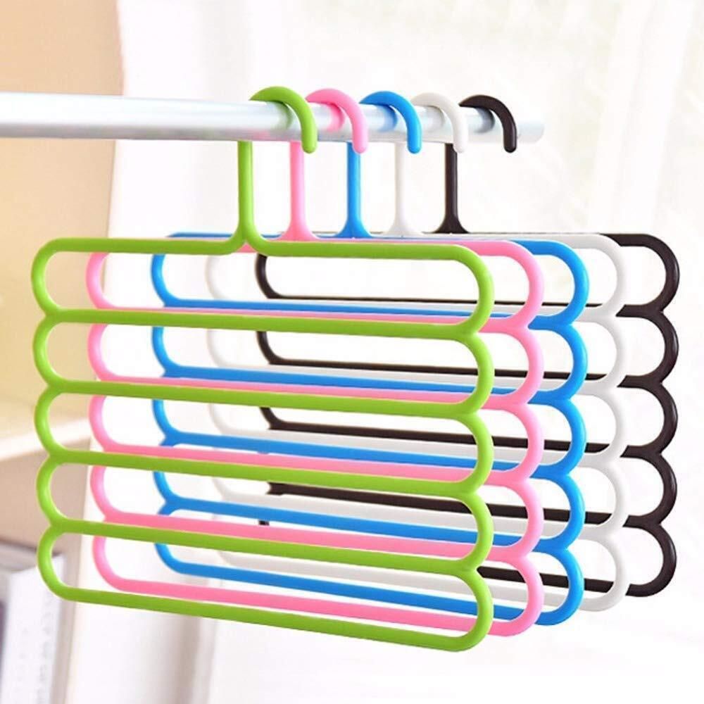 living well Clothes Hanger Wardrobe Storage Organizer Rack Plastic Dress Pack of 5 Hangers For Dress-picture-10