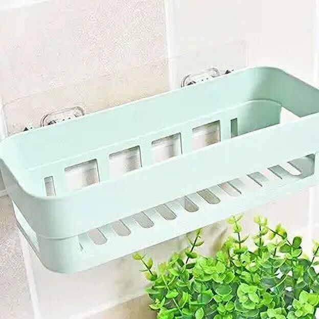 Self Adhesive Multi-Purpose Wall Hanging BATHROOM floating Shelf Plastic Wall Shelf-image-32