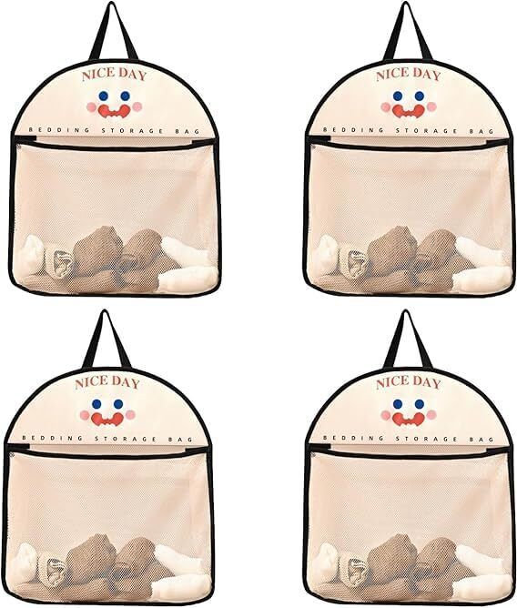 Breathable Wall Mounted Storage Mesh Bag (Pack of 4PCS) Accessories Organizer, Handbag Organizer, Stationery Organizer, Jewellery Organizer