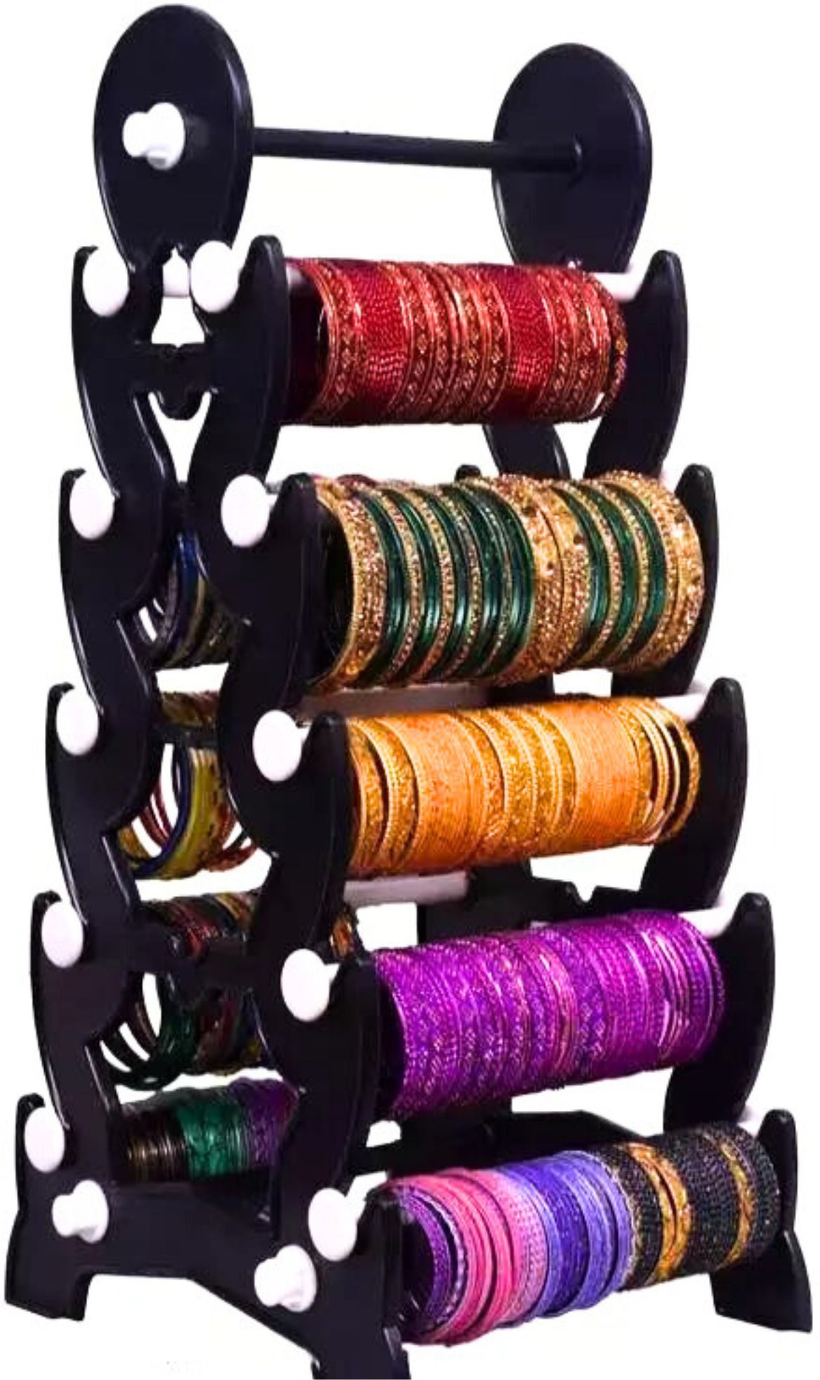 5 Step double Side (Black with White) plastic bangle stand, bangle organizer Jewellery Organizer