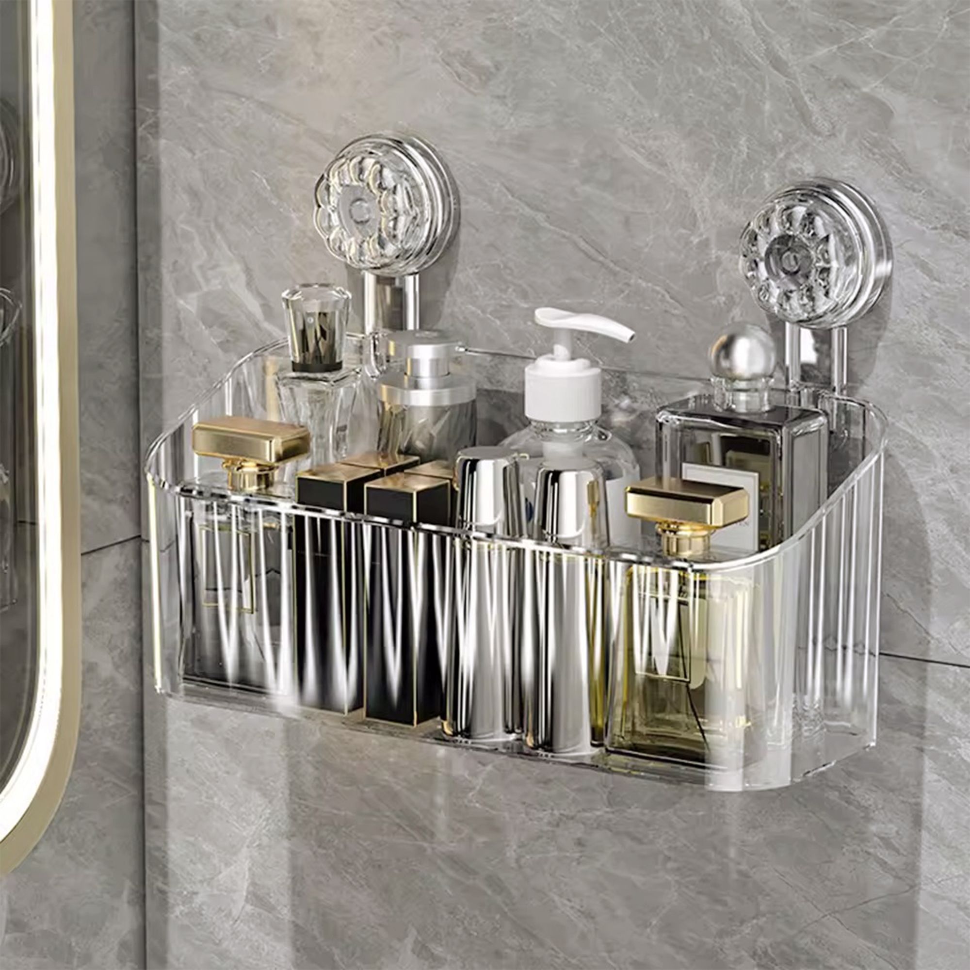 luron Suction Mop Holder For Bathroom Wall Bathtub Caddy-picture-43