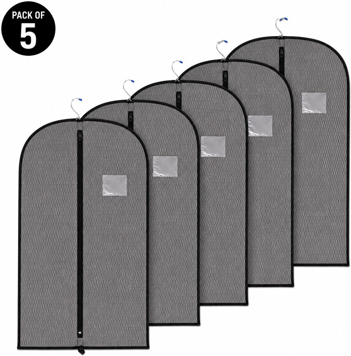 Ankit International High Quality Embossed Blazer cover Grey Pack of 5 Cotton Laundry Bag-picture-45