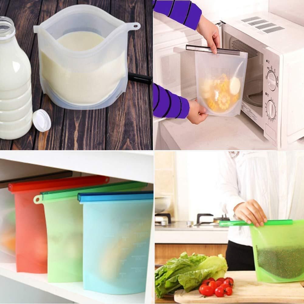 Reusable Silicone Food Fridge Storage Bag - 1000ml