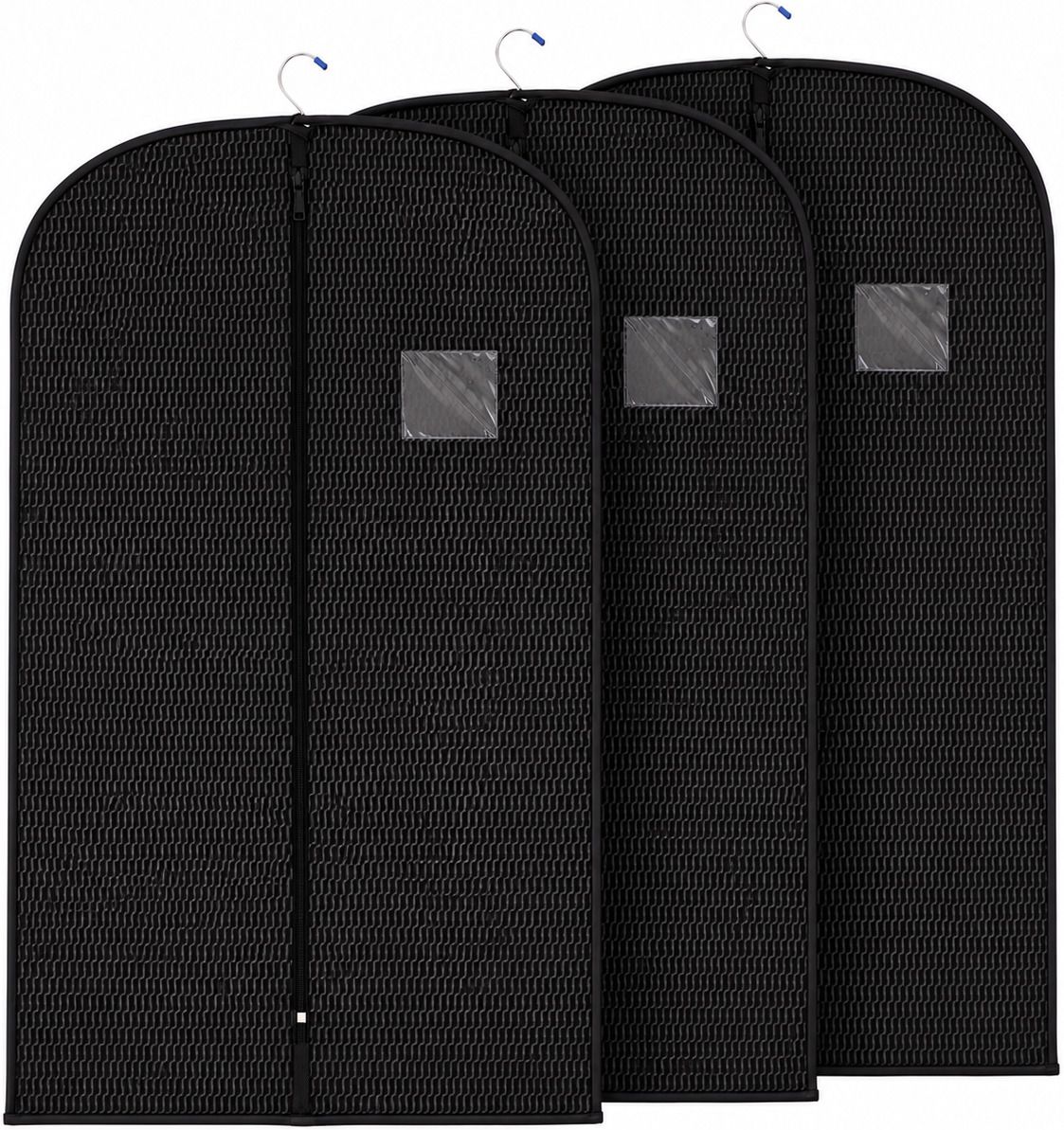Ankit International High Quality Embossed Blazer cover Black Pack of 3 Cotton Laundry Bag-picture-43